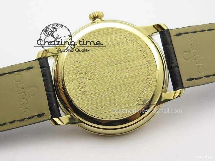 0220 De Ville MK 1:1 Best Edition YG Blue Dial On Black Leather Asian Seagull T1701 (Sec@6) Upgraded 8234